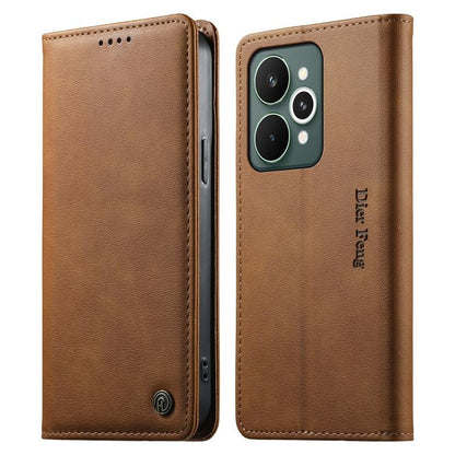 Dierfeng Metal Snap Magnetic RFID Vegan Leather Phone Case, For Realme 16T 5G, For Realme C100 4G, For Realme C85 5G / C83 5G / 15x 5G India, For Realme 16 5G, For Realme 16 Pro+ 5G, For Realme 16 Pro 5G, For Realme C85 Pro 4G, For Realme 15T 5G       ...