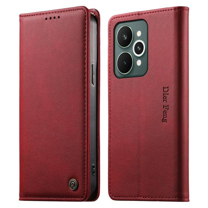Dierfeng Metal Snap Magnetic RFID Vegan Leather Phone Case, For Realme 16T 5G, For Realme C100 4G, For Realme C85 5G / C83 5G / 15x 5G India, For Realme 16 5G, For Realme 16 Pro+ 5G, For Realme 16 Pro 5G, For Realme C85 Pro 4G, For Realme 15T 5G       ...