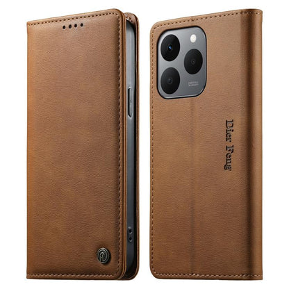 Dierfeng Metal Snap Magnetic RFID Vegan Leather Phone Case, For Realme 16T 5G, For Realme C100 4G, For Realme C85 5G / C83 5G / 15x 5G India, For Realme 16 5G, For Realme 16 Pro+ 5G, For Realme 16 Pro 5G, For Realme C85 Pro 4G, For Realme 15T 5G       ...