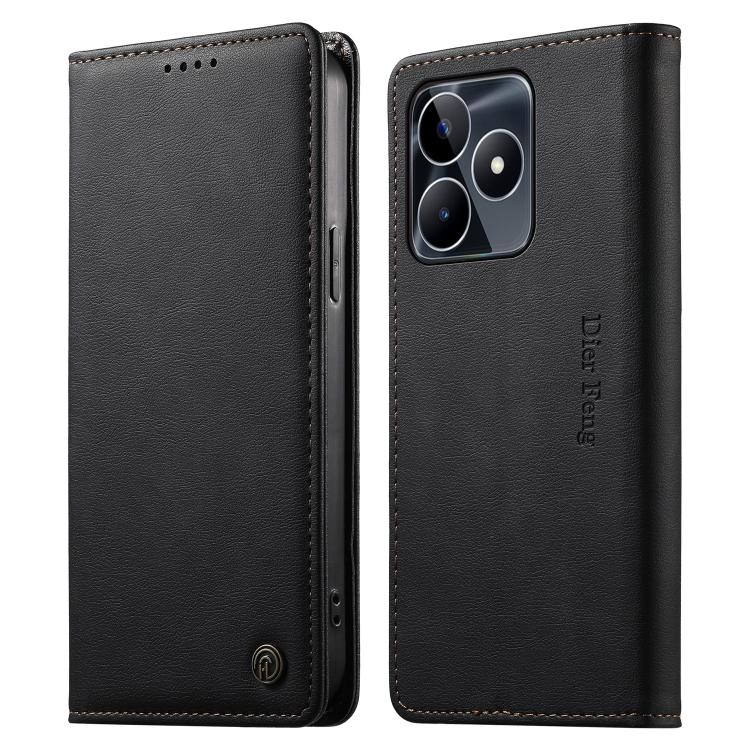 Dierfeng Metal Snap Magnetic RFID Vegan Leather Phone Case, For Realme 13 Pro / Realme 13 Pro+, For Realme 12 5G / 12x / C65 5G, For Realme GT 6, For Realme C67 4G / Realme 12 Lite, For Realme 12 Pro / 12 Pro+, For Realme C53 / Narzo N53               ...