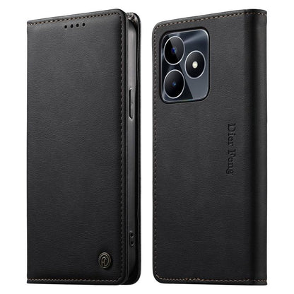 Dierfeng Metal Snap Magnetic RFID Vegan Leather Phone Case, For Realme 13 Pro / Realme 13 Pro+, For Realme 12 5G / 12x / C65 5G, For Realme GT 6, For Realme C67 4G / Realme 12 Lite, For Realme 12 Pro / 12 Pro+, For Realme C53 / Narzo N53               ...