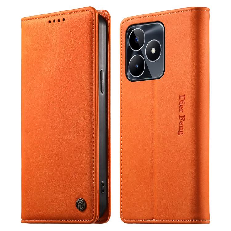Dierfeng Metal Snap Magnetic RFID Vegan Leather Phone Case, For Realme 13 Pro / Realme 13 Pro+, For Realme 12 5G / 12x / C65 5G, For Realme GT 6, For Realme C67 4G / Realme 12 Lite, For Realme 12 Pro / 12 Pro+, For Realme C53 / Narzo N53               ...
