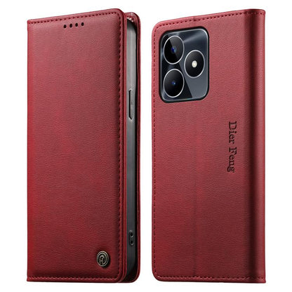 Dierfeng Metal Snap Magnetic RFID Vegan Leather Phone Case, For Realme 13 Pro / Realme 13 Pro+, For Realme 12 5G / 12x / C65 5G, For Realme GT 6, For Realme C67 4G / Realme 12 Lite, For Realme 12 Pro / 12 Pro+, For Realme C53 / Narzo N53               ...