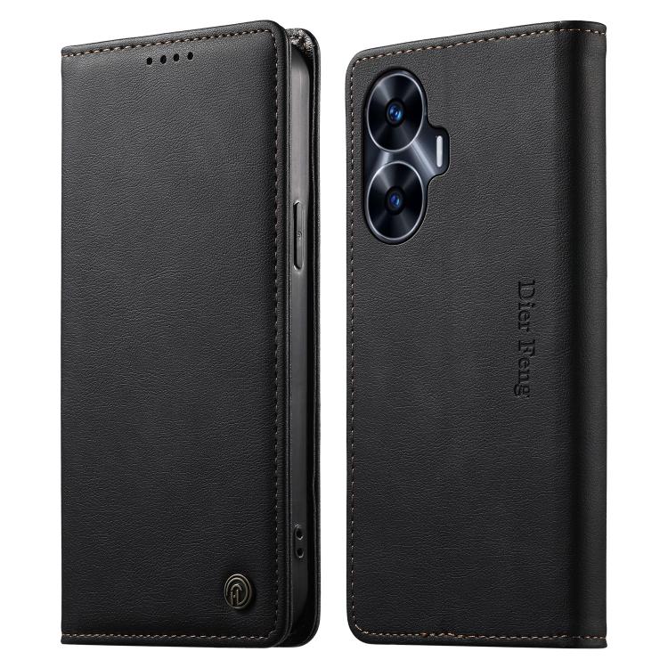 Dierfeng Metal Snap Magnetic RFID Vegan Leather Phone Case, For Realme 13 Pro / Realme 13 Pro+, For Realme 12 5G / 12x / C65 5G, For Realme GT 6, For Realme C67 4G / Realme 12 Lite, For Realme 12 Pro / 12 Pro+, For Realme C53 / Narzo N53               ...