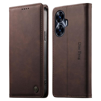 Dierfeng Metal Snap Magnetic RFID Vegan Leather Phone Case, For Realme 13 Pro / Realme 13 Pro+, For Realme 12 5G / 12x / C65 5G, For Realme GT 6, For Realme C67 4G / Realme 12 Lite, For Realme 12 Pro / 12 Pro+, For Realme C53 / Narzo N53               ...