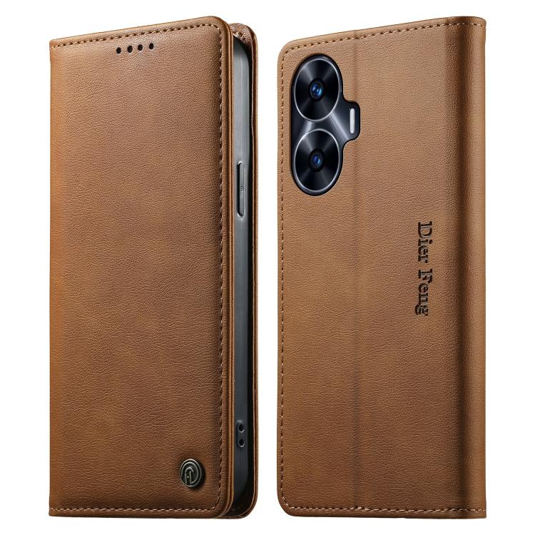 Dierfeng Metal Snap Magnetic RFID Vegan Leather Phone Case, For Realme 13 Pro / Realme 13 Pro+, For Realme 12 5G / 12x / C65 5G, For Realme GT 6, For Realme C67 4G / Realme 12 Lite, For Realme 12 Pro / 12 Pro+, For Realme C53 / Narzo N53               ...