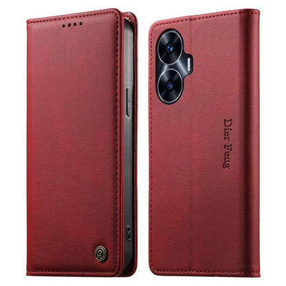 Dierfeng Metal Snap Magnetic RFID Vegan Leather Phone Case, For Realme 13 Pro / Realme 13 Pro+, For Realme 12 5G / 12x / C65 5G, For Realme GT 6, For Realme C67 4G / Realme 12 Lite, For Realme 12 Pro / 12 Pro+, For Realme C53 / Narzo N53               ...