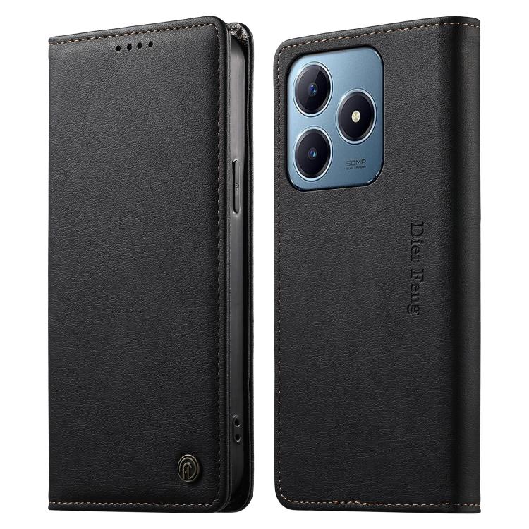 Dierfeng Metal Snap Magnetic RFID Vegan Leather Phone Case, For Realme 16T 5G, For Realme C100 4G, For Realme C85 5G / C83 5G / 15x 5G India, For Realme 16 5G, For Realme 16 Pro+ 5G, For Realme 16 Pro 5G, For Realme C85 Pro 4G, For Realme 15T 5G       ...