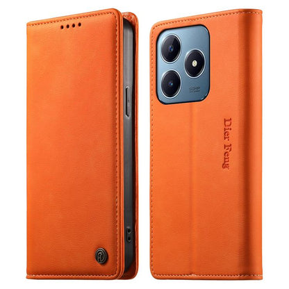 Dierfeng Metal Snap Magnetic RFID Vegan Leather Phone Case, For Realme 16T 5G, For Realme C100 4G, For Realme C85 5G / C83 5G / 15x 5G India, For Realme 16 5G, For Realme 16 Pro+ 5G, For Realme 16 Pro 5G, For Realme C85 Pro 4G, For Realme 15T 5G       ...