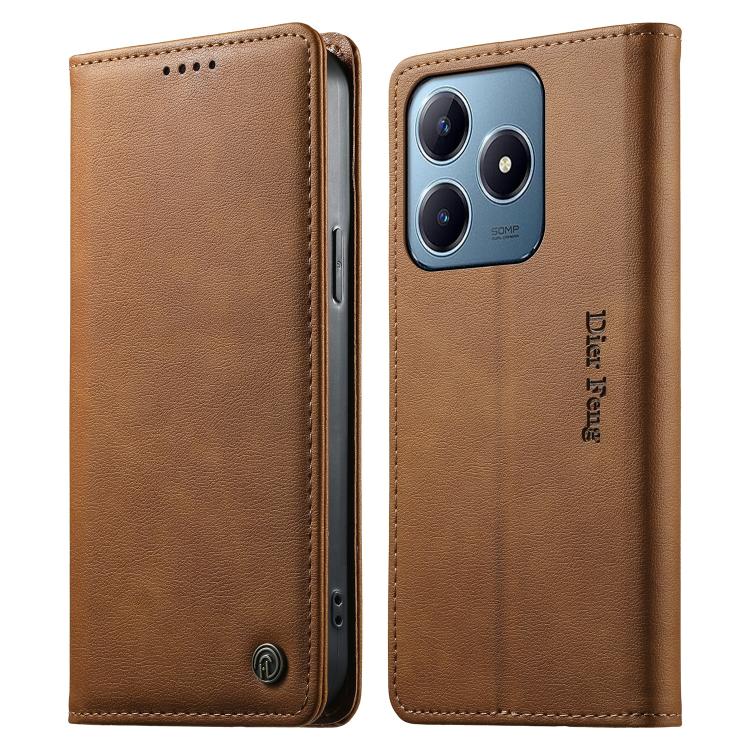 Dierfeng Metal Snap Magnetic RFID Vegan Leather Phone Case, For Realme 16T 5G, For Realme C100 4G, For Realme C85 5G / C83 5G / 15x 5G India, For Realme 16 5G, For Realme 16 Pro+ 5G, For Realme 16 Pro 5G, For Realme C85 Pro 4G, For Realme 15T 5G       ...