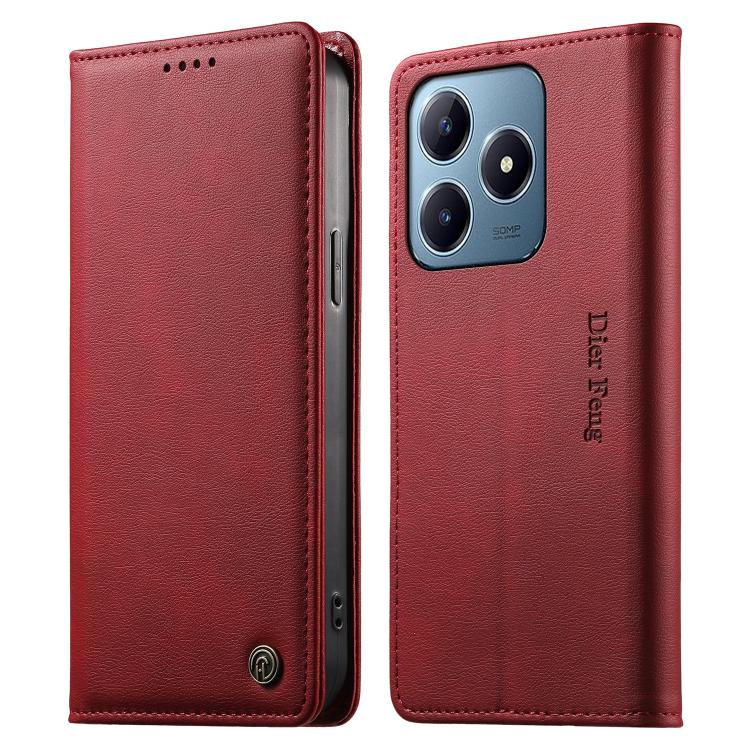 Dierfeng Metal Snap Magnetic RFID Vegan Leather Phone Case, For Realme 16T 5G, For Realme C100 4G, For Realme C85 5G / C83 5G / 15x 5G India, For Realme 16 5G, For Realme 16 Pro+ 5G, For Realme 16 Pro 5G, For Realme C85 Pro 4G, For Realme 15T 5G       ...