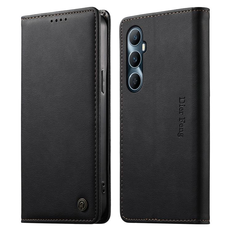 Dierfeng Metal Snap Magnetic RFID Vegan Leather Phone Case, For Realme 13 Pro / Realme 13 Pro+, For Realme 12 5G / 12x / C65 5G, For Realme GT 6, For Realme C67 4G / Realme 12 Lite, For Realme 12 Pro / 12 Pro+, For Realme C53 / Narzo N53               ...