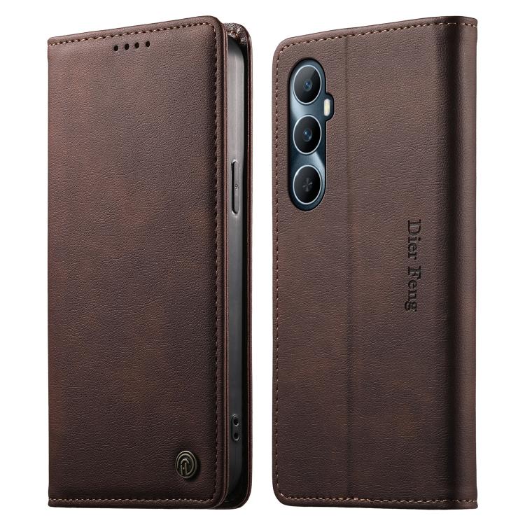 Dierfeng Metal Snap Magnetic RFID Vegan Leather Phone Case, For Realme 13 Pro / Realme 13 Pro+, For Realme 12 5G / 12x / C65 5G, For Realme GT 6, For Realme C67 4G / Realme 12 Lite, For Realme 12 Pro / 12 Pro+, For Realme C53 / Narzo N53               ...