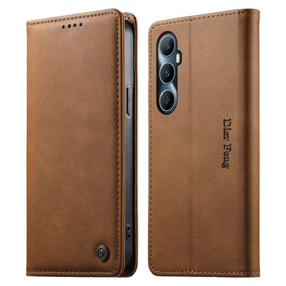 Dierfeng Metal Snap Magnetic RFID Vegan Leather Phone Case, For Realme 13 Pro / Realme 13 Pro+, For Realme 12 5G / 12x / C65 5G, For Realme GT 6, For Realme C67 4G / Realme 12 Lite, For Realme 12 Pro / 12 Pro+, For Realme C53 / Narzo N53               ...