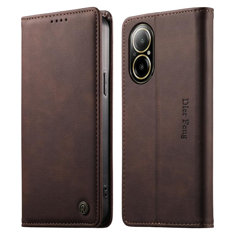 Dierfeng Metal Snap Magnetic RFID Vegan Leather Phone Case, For Realme 13 Pro / Realme 13 Pro+, For Realme 12 5G / 12x / C65 5G, For Realme GT 6, For Realme C67 4G / Realme 12 Lite, For Realme 12 Pro / 12 Pro+, For Realme C53 / Narzo N53               ...