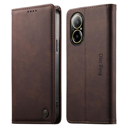 Dierfeng Metal Snap Magnetic RFID Vegan Leather Phone Case, For Realme 13 Pro / Realme 13 Pro+, For Realme 12 5G / 12x / C65 5G, For Realme GT 6, For Realme C67 4G / Realme 12 Lite, For Realme 12 Pro / 12 Pro+, For Realme C53 / Narzo N53               ...