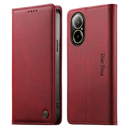 Dierfeng Metal Snap Magnetic RFID Vegan Leather Phone Case, For Realme 13 Pro / Realme 13 Pro+, For Realme 12 5G / 12x / C65 5G, For Realme GT 6, For Realme C67 4G / Realme 12 Lite, For Realme 12 Pro / 12 Pro+, For Realme C53 / Narzo N53               ...