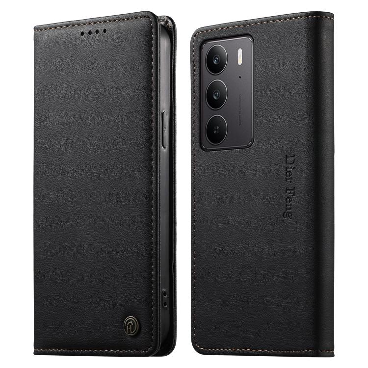 Dierfeng Metal Snap Magnetic RFID Vegan Leather Phone Case, For Realme 16T 5G, For Realme C100 4G, For Realme C85 5G / C83 5G / 15x 5G India, For Realme 16 5G, For Realme 16 Pro+ 5G, For Realme 16 Pro 5G, For Realme C85 Pro 4G, For Realme 15T 5G       ...
