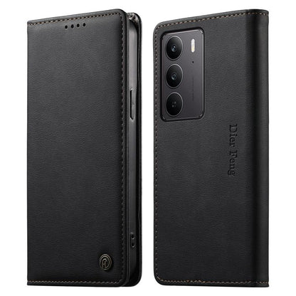 Dierfeng Metal Snap Magnetic RFID Vegan Leather Phone Case, For Realme 16T 5G, For Realme C100 4G, For Realme C85 5G / C83 5G / 15x 5G India, For Realme 16 5G, For Realme 16 Pro+ 5G, For Realme 16 Pro 5G, For Realme C85 Pro 4G, For Realme 15T 5G       ...