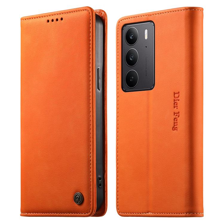 Dierfeng Metal Snap Magnetic RFID Vegan Leather Phone Case, For Realme 16T 5G, For Realme C100 4G, For Realme C85 5G / C83 5G / 15x 5G India, For Realme 16 5G, For Realme 16 Pro+ 5G, For Realme 16 Pro 5G, For Realme C85 Pro 4G, For Realme 15T 5G       ...