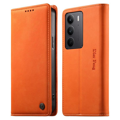 Dierfeng Metal Snap Magnetic RFID Vegan Leather Phone Case, For Realme 16T 5G, For Realme C100 4G, For Realme C85 5G / C83 5G / 15x 5G India, For Realme 16 5G, For Realme 16 Pro+ 5G, For Realme 16 Pro 5G, For Realme C85 Pro 4G, For Realme 15T 5G       ...