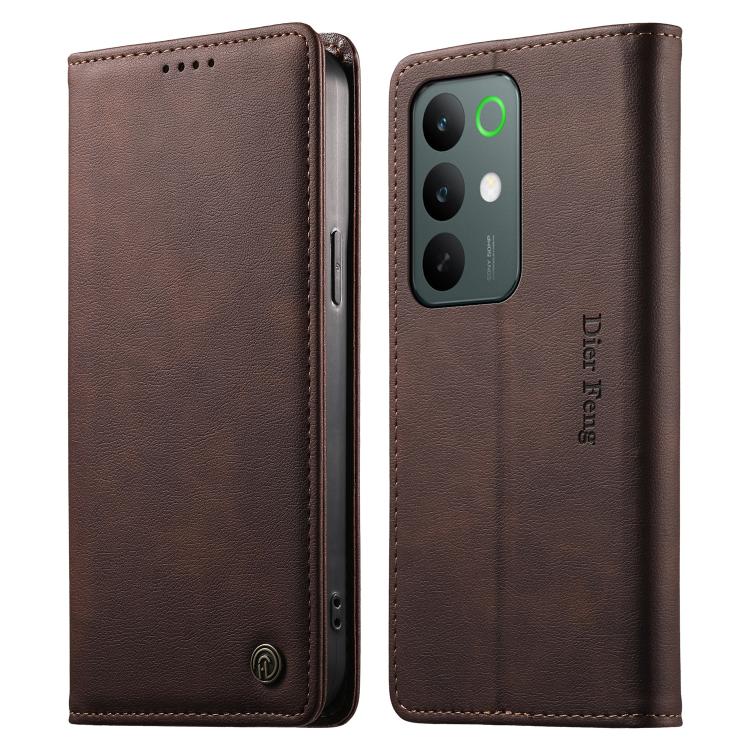 Dierfeng Metal Snap Magnetic RFID Vegan Leather Phone Case, For Realme 16T 5G, For Realme C100 4G, For Realme C85 5G / C83 5G / 15x 5G India, For Realme 16 5G, For Realme 16 Pro+ 5G, For Realme 16 Pro 5G, For Realme C85 Pro 4G, For Realme 15T 5G       ...