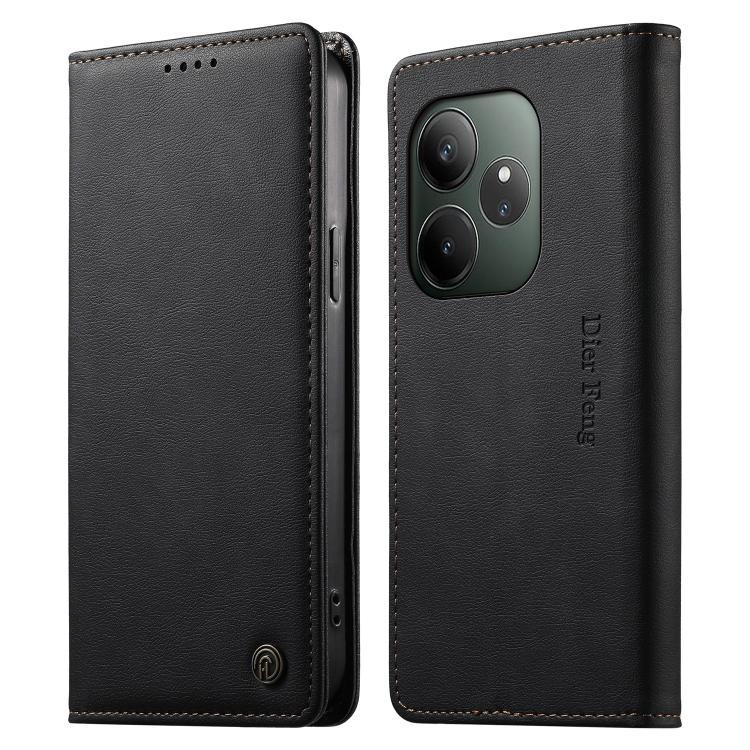 Dierfeng Metal Snap Magnetic RFID Vegan Leather Phone Case, For Realme 13 Pro / Realme 13 Pro+, For Realme 12 5G / 12x / C65 5G, For Realme GT 6, For Realme C67 4G / Realme 12 Lite, For Realme 12 Pro / 12 Pro+, For Realme C53 / Narzo N53               ...