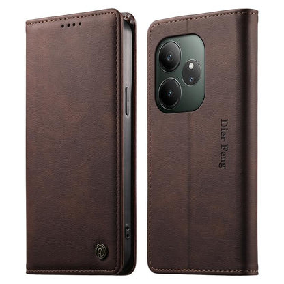 Dierfeng Metal Snap Magnetic RFID Vegan Leather Phone Case, For Realme 13 Pro / Realme 13 Pro+, For Realme 12 5G / 12x / C65 5G, For Realme GT 6, For Realme C67 4G / Realme 12 Lite, For Realme 12 Pro / 12 Pro+, For Realme C53 / Narzo N53               ...