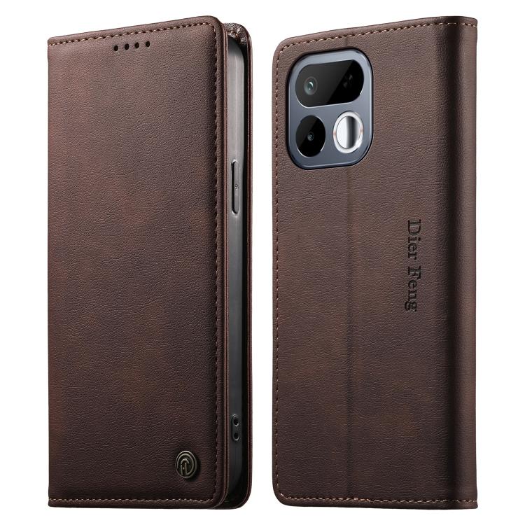 Dierfeng Metal Snap Magnetic RFID Vegan Leather Phone Case, For Realme 16T 5G, For Realme C100 4G, For Realme C85 5G / C83 5G / 15x 5G India, For Realme 16 5G, For Realme 16 Pro+ 5G, For Realme 16 Pro 5G, For Realme C85 Pro 4G, For Realme 15T 5G       ...