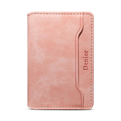 Denior V08+1 Retro Vegan Leather Texture Magnetic Wallet Card Holder Bag