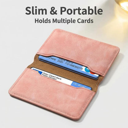 Denior V08+1 Retro Vegan Leather Texture Magnetic Wallet Card Holder Bag