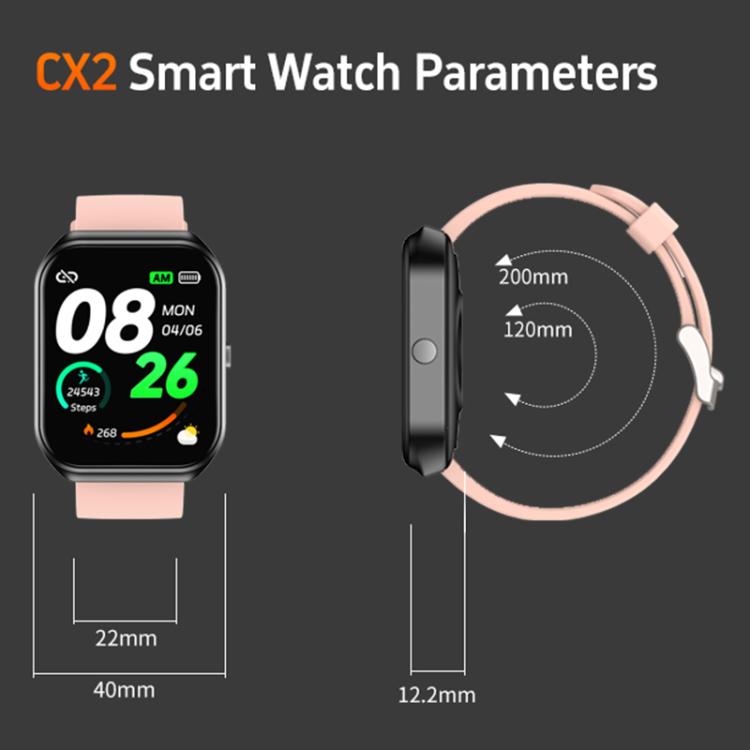 CX2 1.95 inch TFT Color Screen BT Calling Smart Watch, Support Health Monitoring