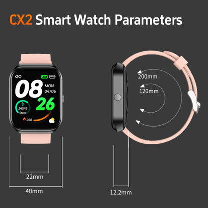 CX2 1.95 inch TFT Color Screen BT Calling Smart Watch, Support Health Monitoring