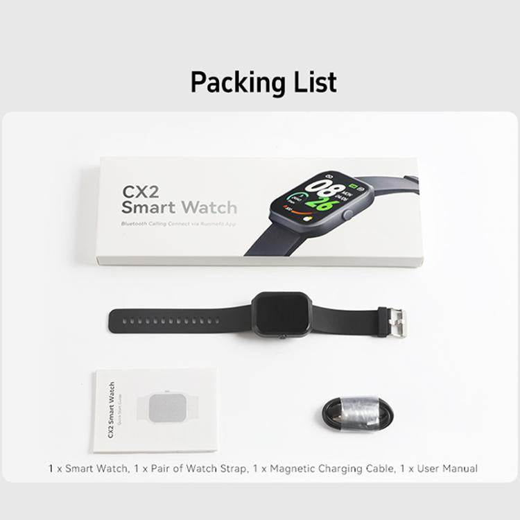CX2 1.95 inch TFT Color Screen BT Calling Smart Watch, Support Health Monitoring