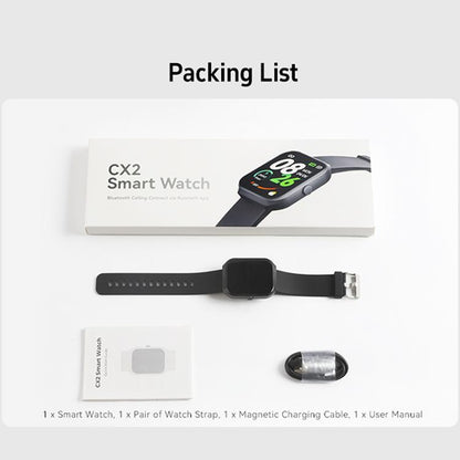 CX2 1.95 inch TFT Color Screen BT Calling Smart Watch, Support Health Monitoring