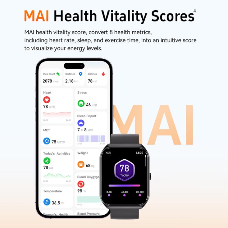 CX2 1.95 inch TFT Color Screen BT Calling Smart Watch, Support Health Monitoring