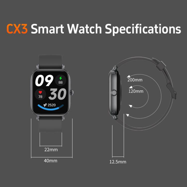 CX3 1.95 inch TFT Color Screen All Metal BT Calling Smart Watch, Support Health Monitoring