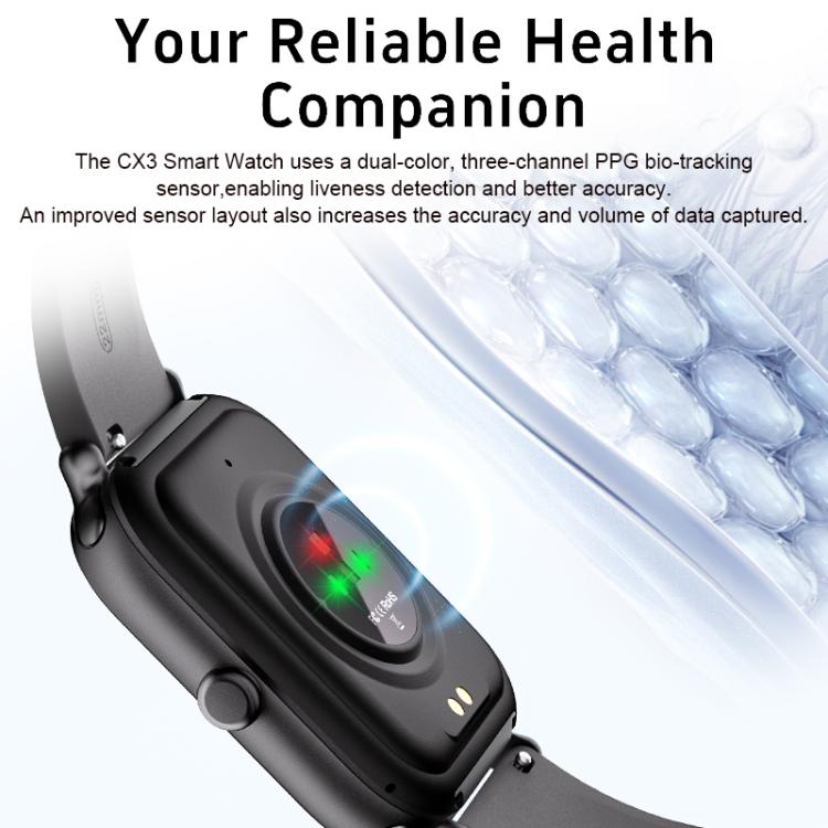 CX3 1.95 inch TFT Color Screen All Metal BT Calling Smart Watch, Support Health Monitoring