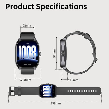 GTS12 1.96 inch Ultra-HD Large Screen BT Calling Smart Watch, Support Health Monitoring
