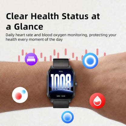 GTS12 1.96 inch Ultra-HD Large Screen BT Calling Smart Watch, Support Health Monitoring