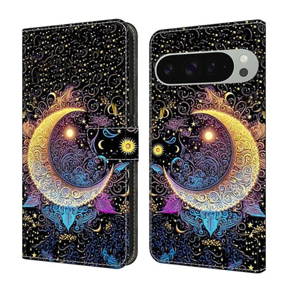 Crystal-Like Painted Vegan Leather Phone Case, For Google Pixel 10a, For Google Pixel 9a, For Google Pixel 9 / 9 Pro