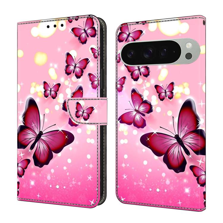 Crystal-Like Painted Vegan Leather Phone Case, For Google Pixel 10a, For Google Pixel 9a, For Google Pixel 9 / 9 Pro