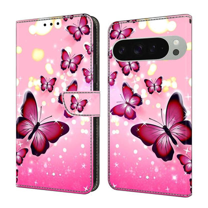 Crystal-Like Painted Vegan Leather Phone Case, For Google Pixel 10a, For Google Pixel 9a, For Google Pixel 9 / 9 Pro