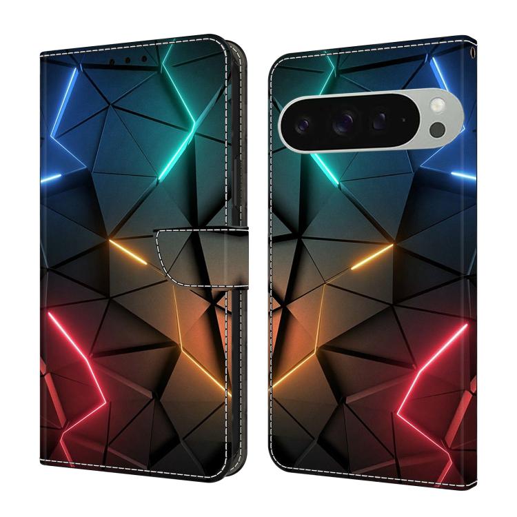 Crystal-Like Painted Vegan Leather Phone Case, For Google Pixel 10a, For Google Pixel 9a, For Google Pixel 9 / 9 Pro