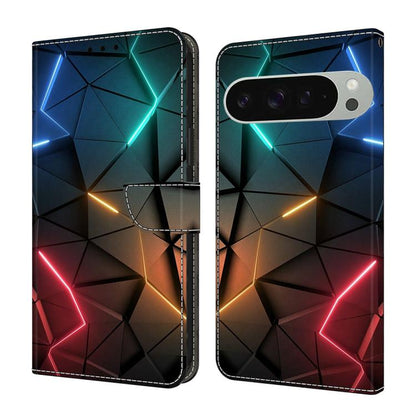Crystal-Like Painted Vegan Leather Phone Case, For Google Pixel 10a, For Google Pixel 9a, For Google Pixel 9 / 9 Pro