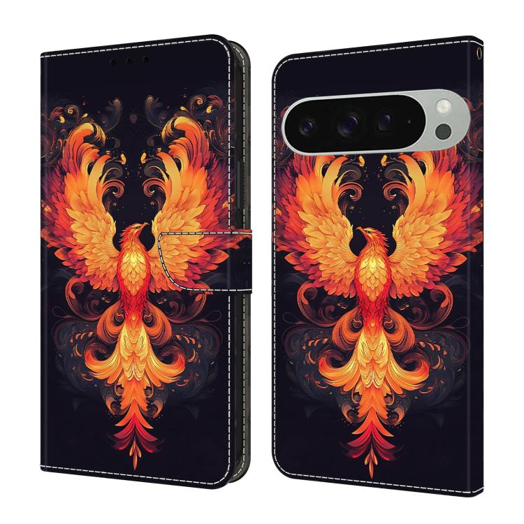 Crystal-Like Painted Vegan Leather Phone Case, For Google Pixel 10a, For Google Pixel 9a, For Google Pixel 9 / 9 Pro