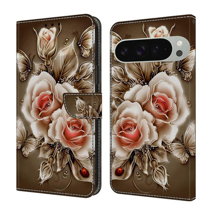 Crystal-Like Painted Vegan Leather Phone Case, For Google Pixel 10a, For Google Pixel 9a, For Google Pixel 9 / 9 Pro