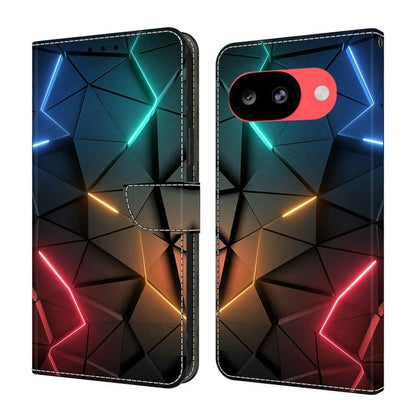Crystal-Like Painted Vegan Leather Phone Case, For Google Pixel 10a, For Google Pixel 9a, For Google Pixel 9 / 9 Pro