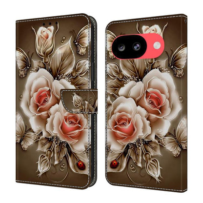 Crystal-Like Painted Vegan Leather Phone Case, For Google Pixel 10a, For Google Pixel 9a, For Google Pixel 9 / 9 Pro