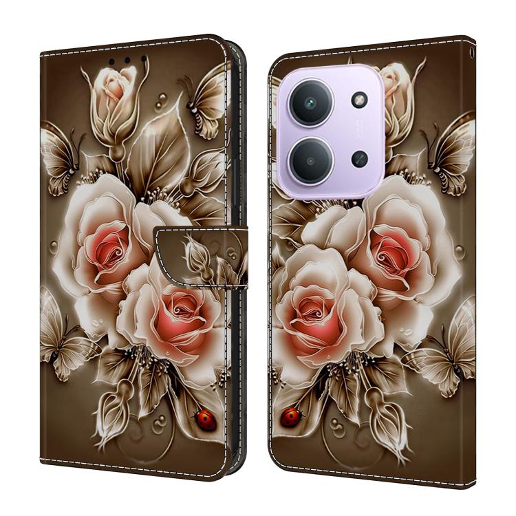 Crystal-Like Painted Vegan Leather Phone Case, For Redmi 15 5G / 4G EU 171mm, For Redmi 15C 5G / 4G Global 171mm, For Redmi Note 14 4G 164.84mm, For Redmi Note 14 Pro+ 5G / Poco X7 5G